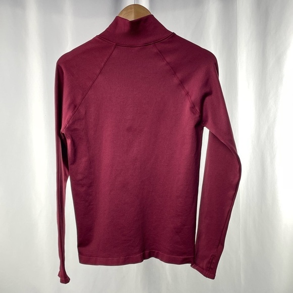 Fabletics Luciana Rib Seamless Long-Sleeve Zip Up Jacket in Black Cherry Size XL - Picture 5 of 7